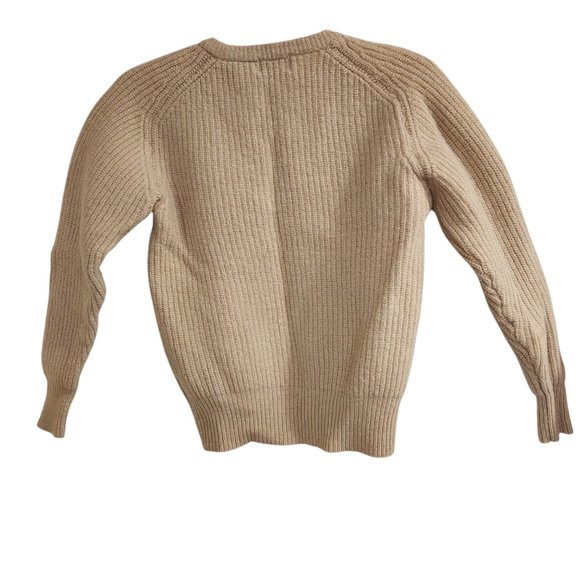 JH Collectibles Womens Sz M Sweater Lambswool Angora Rabbit Hair V Neck Beige - Picture 2 of 7